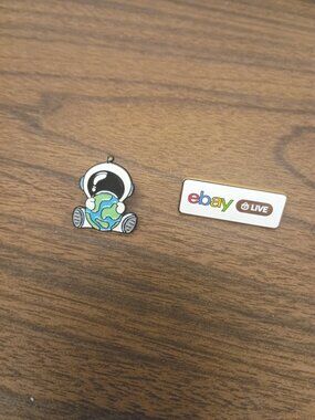 Cute Cartoon Astronaut & ebay Live Pin set
